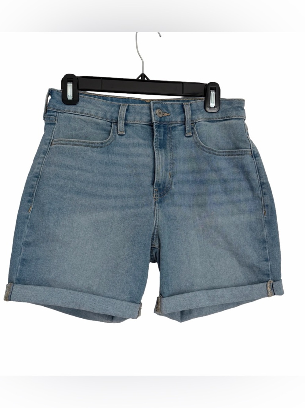 Old Navy Women’s Wow High Rise Light Wash Blue Cuffed Denim Jean Shorts Size 6
